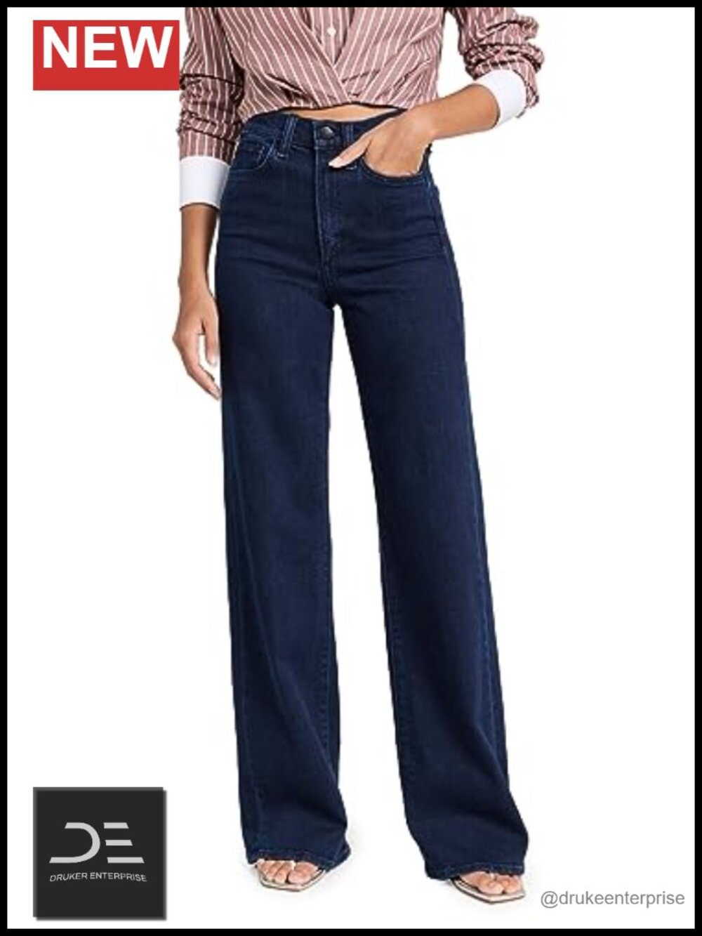 High Rise Wide Leg Stretch Jeans 5-Pocket